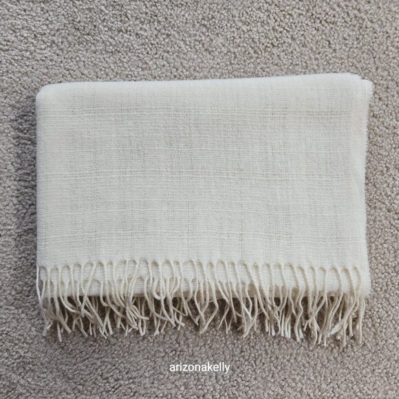 Woolmark Accessories - NWOT Woven Wool Scarf Ivory Woolmark Lightweight